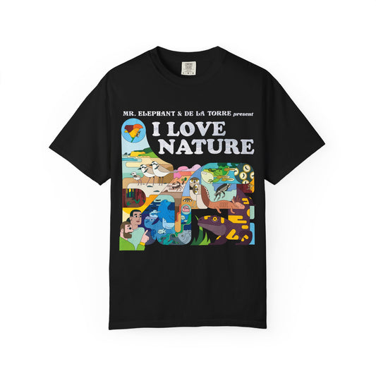 I Love Nature Unisex Garment-Dyed T-Shirt - Eco-Friendly Apparel for Nature Lovers