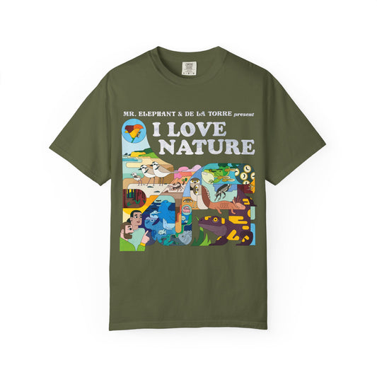 I Love Nature Unisex Garment-Dyed T-Shirt - Eco-Friendly Apparel for Nature Lovers
